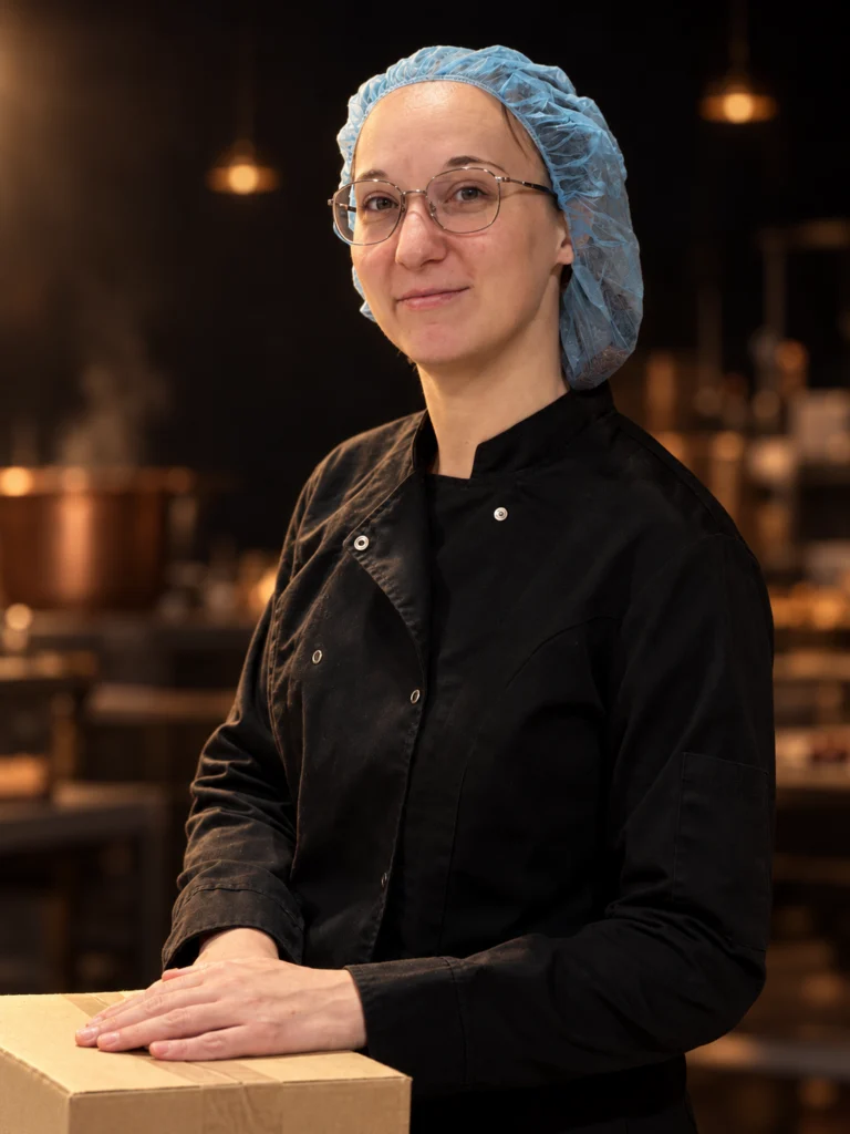 Julie, verantwoordelijk voor bestellingen en verzendingen